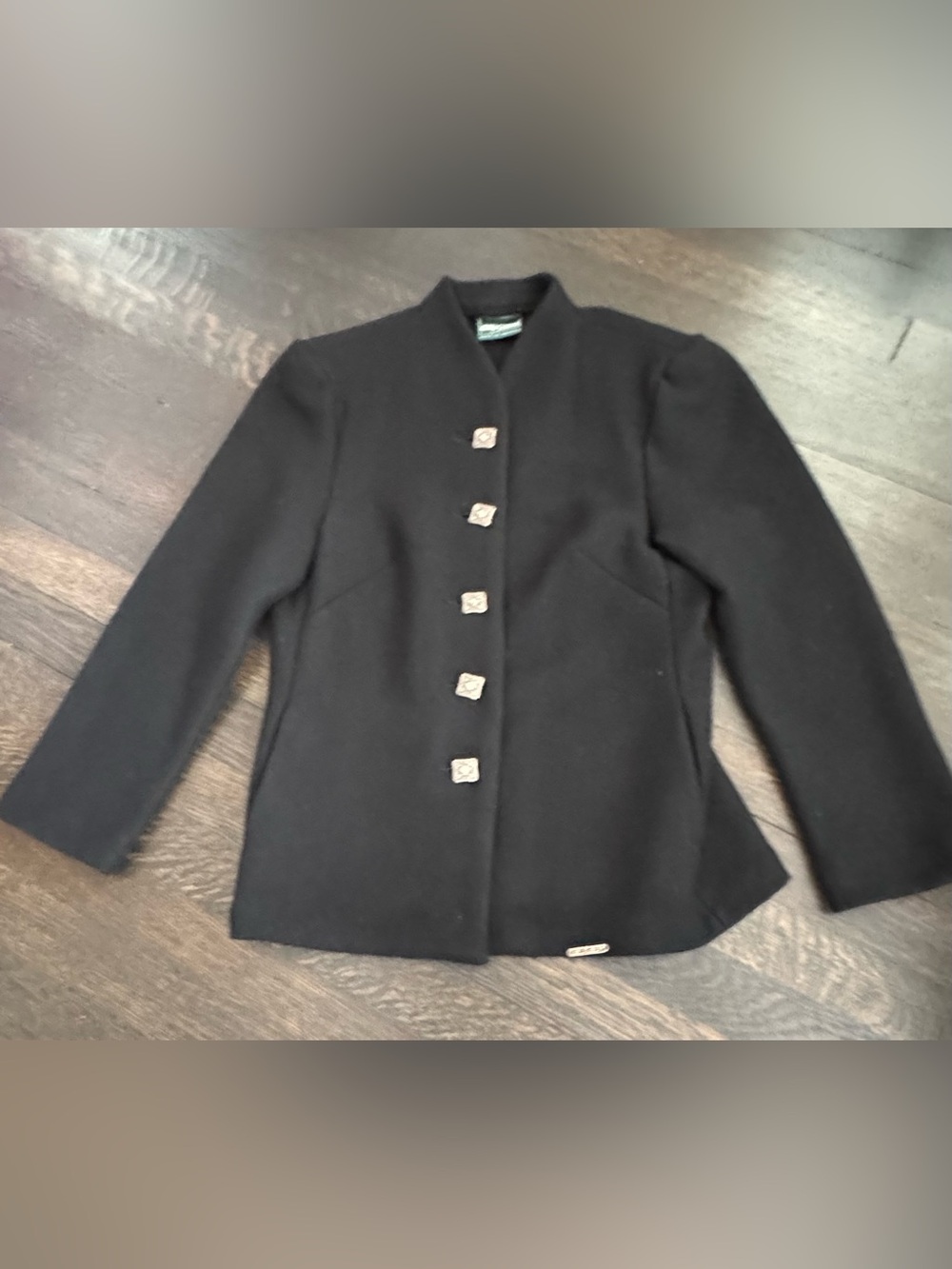 Classic Black Women's Button-Front Blazer Jacket 34/s